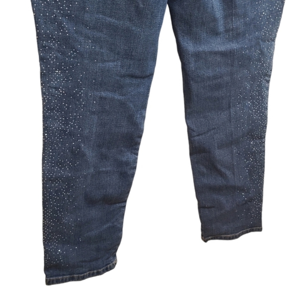 Chico's Women's So Slimming Scattered Embellished Straight Leg Jeans Size 1.5 - Picture 8 of 10